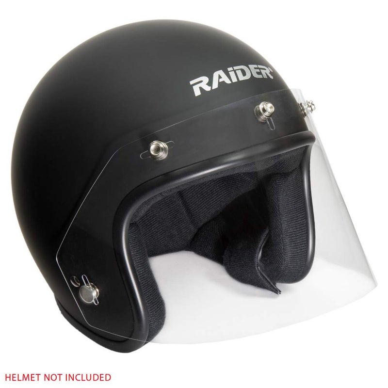Raider 26-611-10 Snap Fixed Shield for Raider Open Face Helmet (Clear) - Image 2
